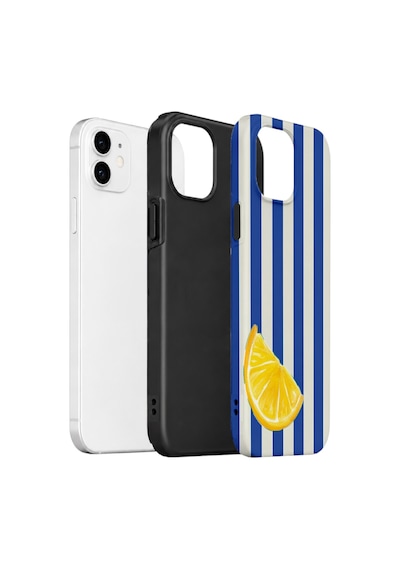 Apple iPhone Uyumlu 11 Vorian Çift Katmanlı Kılıf Lemon Coast Stripe