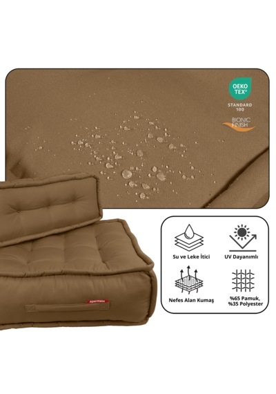 Xpermate Duoflex Sırtlı Minder İskandinav 80x80x30 Kahverengi
