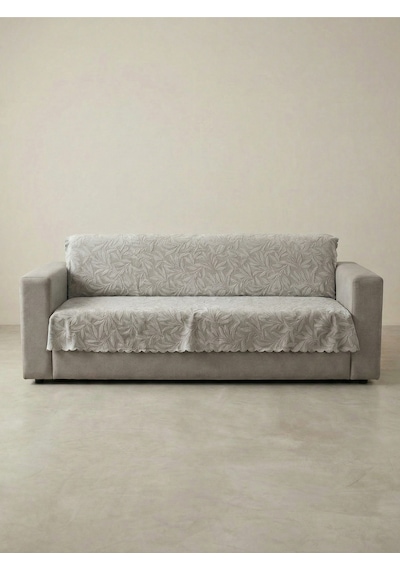 Sofline Kaymaz Tabanlı Tay Tüyü Çekyat, Koltuk, Kanepe Örtüsü Krem 175x210cm Krem