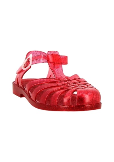 Çocuk Parıltılı Kırmızı Sandalet Sun201-cerise Paillete-14526