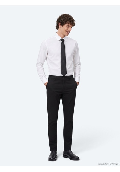 Kip Siyah Düz Dokuma Jogging Fit Casual Pantolon Siyah -