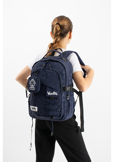 Ventis Qualty Okul Çantası Su Geçirmez Klinkır Kumaş Unisex Sırt Çantası Model 9b Lacivert
