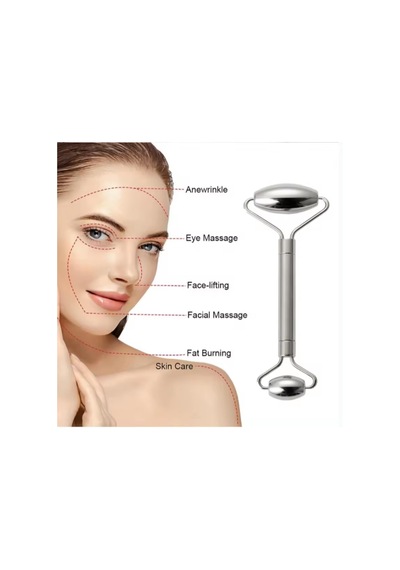 Metal Cilt Sıkılaştırıcı Face Gua Sha Rulosu Yüz Masaj Roller Model 1