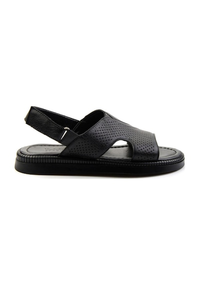Siyah Hakiki Deri Erkek Sandalet E05557240643