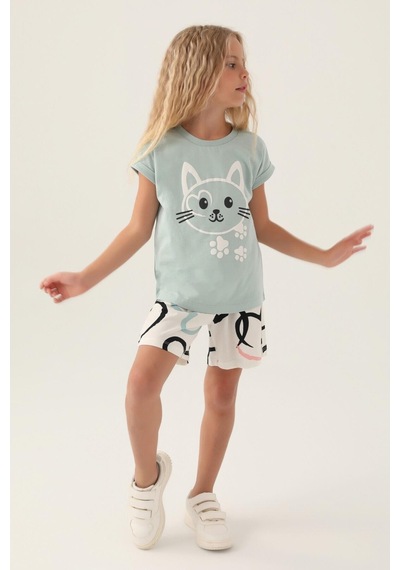 Roly Poly 3397 Cat Kız Çocuk Şort Takım 001