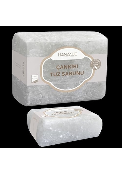 Hanzade Bitkisel Çankırı Tuz Sabunu 300-350 Gr Zengin Mineralli Doğal Saf Çankırı Kaya Tuzu Sabunu Acı Badem