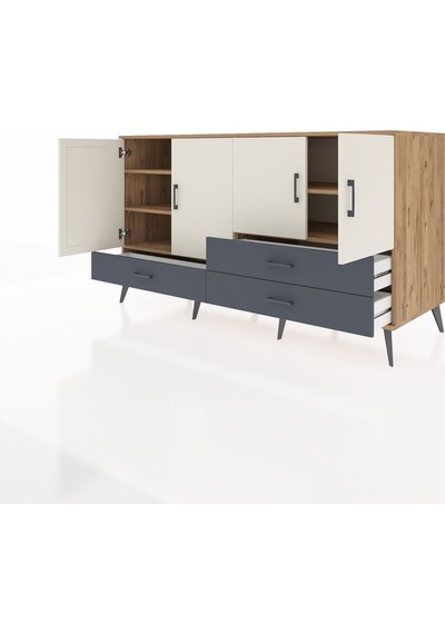 Kronos Konsol 5 Raflı 3 Çekmeceli 4 Kapaklı 176x59x99 Çam-aytaşı/ Çam-aytaşı/antrasit Kronos Konsol 5 Raflı 3 Çekmeceli 4 Kapaklı 176x59x99 Çam-aytaşı/ Çam-aytaşı/antrasit