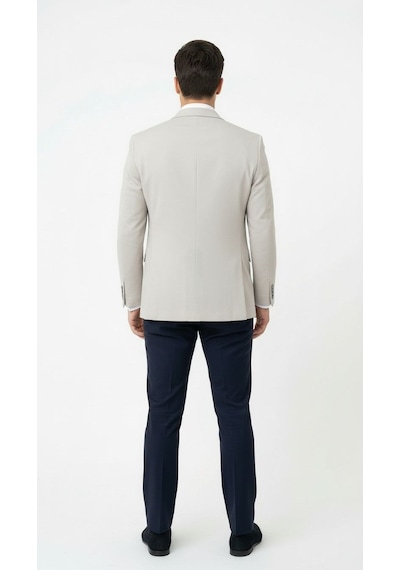 Plus Scorpion Taş Rengi Slim Fit Erkek Blazer Ceket Modern Ofis & Davet Stili Taş