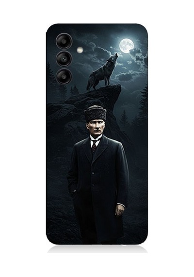 Samsung Galaxy A35 Uyumlu Kurt Ve Mustafa Kemal Atatürk Desenli Silikon Kılıf Çok Renkli