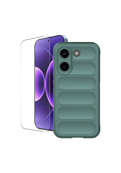 Teleplus Xiaomi X8 Pro 5g Kılıf Etnik Kamera Korumalı Kılıf + Nano Ekran Koruyucu Yeşil