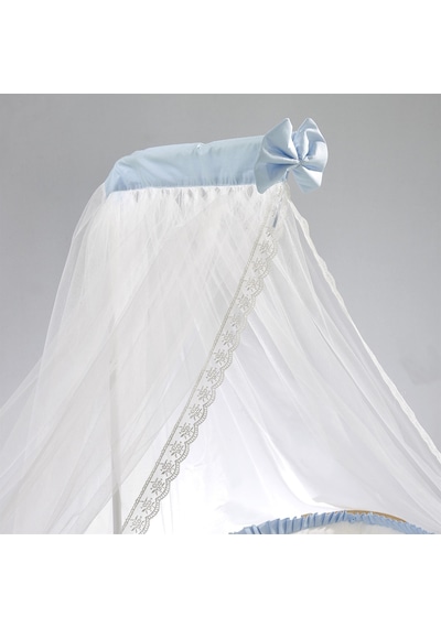 Meltem Kids Bambino Sallanır Ahşap Anne Yanı Beşik 70x110 cm (naturel-mavi) Mavi