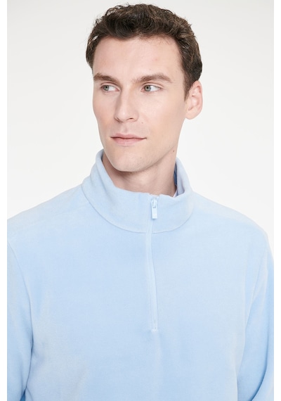 Ac&Co / Altınyıldız Classics Erkek Mavı Anti-pilling Tüylenme Yapmayan Standart Fit Dik Yaka Polar Sweatshirt Mavi