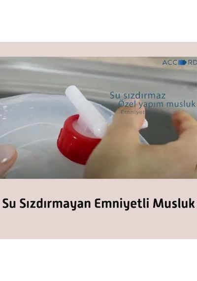 10 Lt Katlanabilir Musluklu Su Bidonu, Akordiyon Damacana Çeşmeli Su Torbası Plastik Piknik Kamp Genel