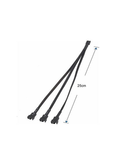 1 To 3 Çoğaltıcı 25cm Fan Uzatma Kablosu Y Tip 4 Pin 3 Pin Bilgisayar Kasa Anakart Ekran Kartı