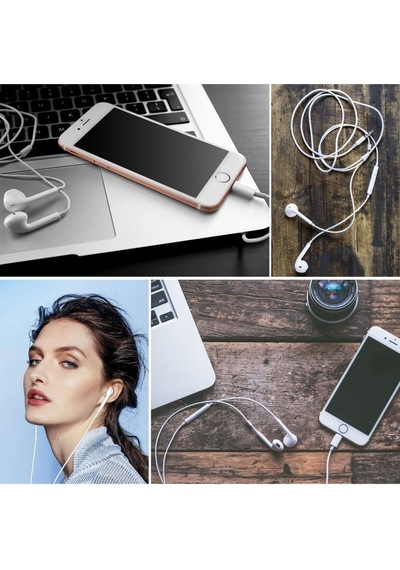 Apple Uyumlu iPhone Ucu Çıkışlı Pop Up Kulakiçi Yumuşak Kontrol Tuşlu Kulaklık İçin
