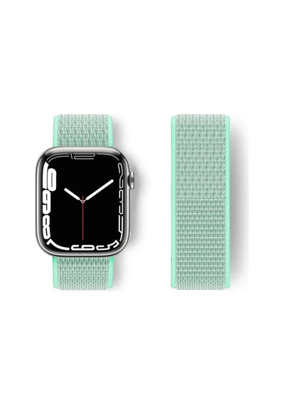 Apple Watch 42mm Uyumlu Hasırlı Cırtcırtlı Kordon - Turkuaz