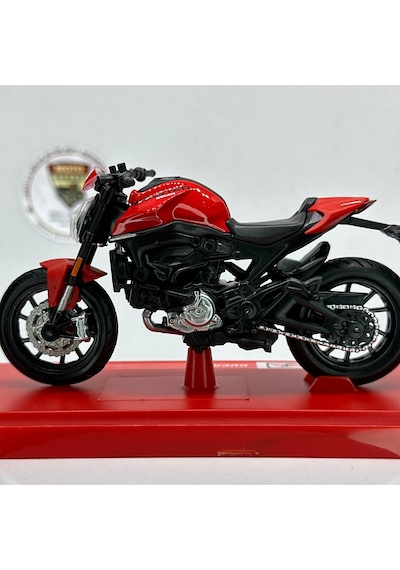 Moto Garage Ducati Monster 1:18 Diecast Maket Motor Lisanslı Metal Model Motosiklet
