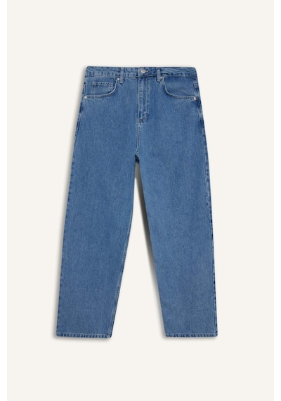 Defacto Tapered Wide Leg Fit Geniş Paça Jean Yıkamalı Pantolon F8397ax25aunm28 Mavi