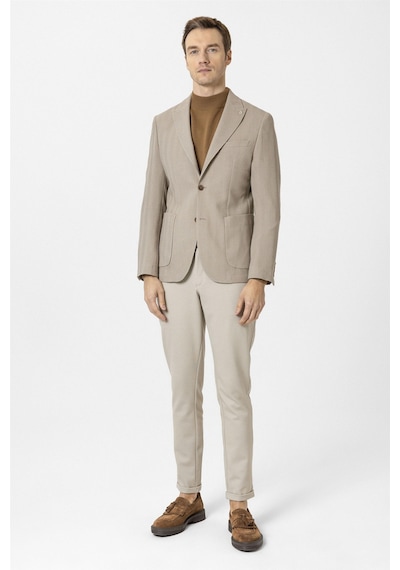 Süvari Bej Slim Fit Düz Sivri Yaka 6 Drop Ceket-33877 Bej Süvari Bej Slim Fit Düz Sivri Yaka 6 Drop Ceket-33877 Bej