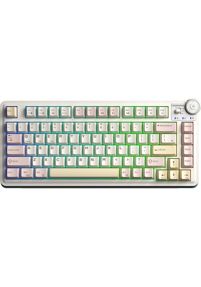 Aula Au75 3 Modlu Rgb Hot Swap Mekanik Tkl Bloomfield Switch Kablosuz Makrolu Klavye Krem