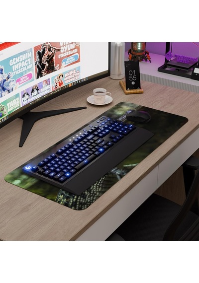 Timsah Oyuncu Gaming Mouse Pad Kauçuk Kaymaz Taban Mousepad V4, 70x30 Xl