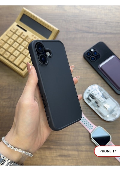 Apple iPhone 17 Uyumlu Kamera Korumalı Darbeye Dayanıklı Renk Atmayan Keep Silikon Kılıf Siyah