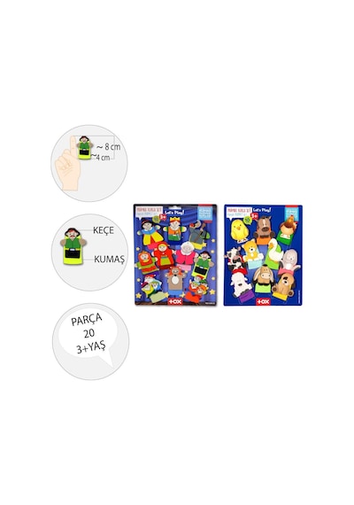 2 Set - 20 Parça Tox Masal Kahramanları ve Evcil Hayvanlar Parmak