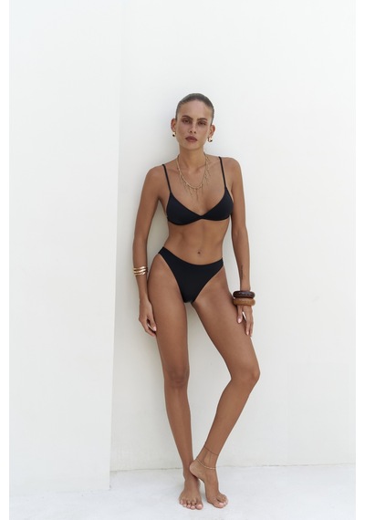 Mai Collection Mai Studios Co. Bintang Düz Kesim Siyah Bikini Altı Siyah