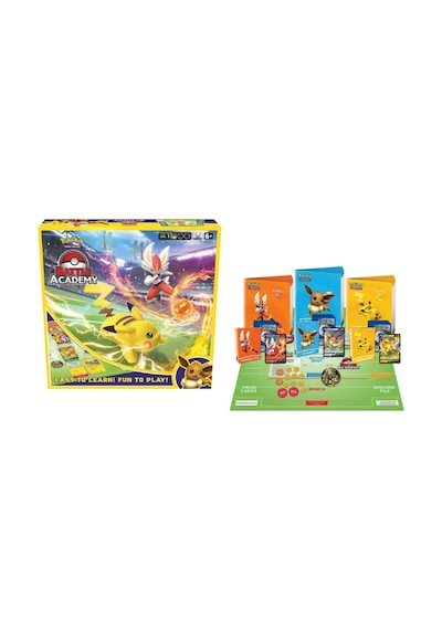 Pokemon Battle Academy Cinderace V - Pikachu V - Eevee V - Galarian 180 Kartlık 2-3 Kişilik Oyun Set
