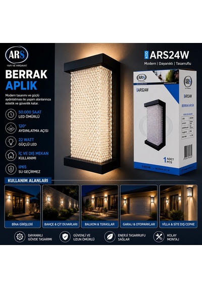 Ars-348954 Ip66 22w Berrak Led Aplik Duvar Lambası - 50.000 Saat Led Ömrü Diğer