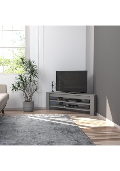 Corner TV Sehpası, 120 cm – Köşe Tasarım, Gri