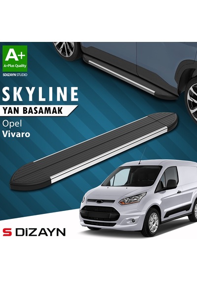 S-dizayn Opel Vivaro B Kısa Şase Skyline Krom Yan Basamak 213 Cm 2015-2018 A+ Kalite