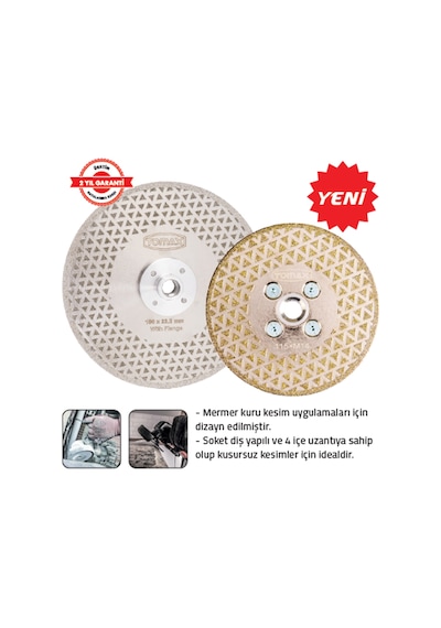 Tomax Elektrolize Elmas Kesici 180 X 22,2 Mm Flanşlı
