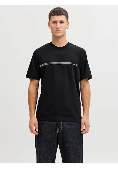 Jack & Jones Jack&jones Jcofusion Chest Brand Tee Ss Erkek T-shirt 12289936 Siyah