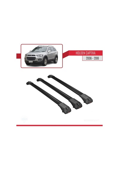 Holden Captiva 2006-2018 Arası İle Uyumlu Ace-1 Ara Atkı Tavan Barı Siyah 3 Adet Bar
