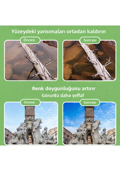 52mm Ultra Clear Cpl Polarize Filtre Klipsli Telefon Lens Yansıma Azaltıcı Siyah