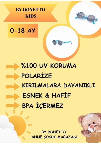 Yeni-unisex 0-18 Ay Polarize Ve Uv Korumalı Mavi Çocuk Güneş Gözlüğü Mavi