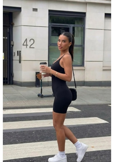 Fit Women Kadın Siyah Casual Esnek Body