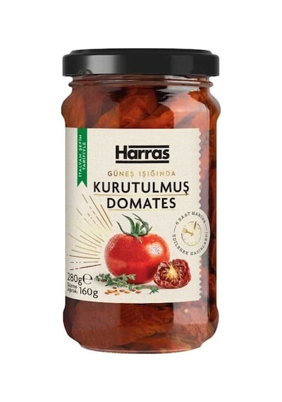 Güneşte Kurutulmuş Domates Doğal Katkısız 280 Gr 4 Adet Kavanoz Süzme 160 Gr X 4