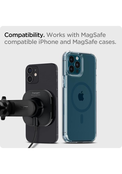 Ayrex Mag Fit Its12w Magsafe Uyumlu Kablosuz Şarj Özellikli Araç İçi Havalandırma / Izgara Telefon Tutucu - Acp026 Genel