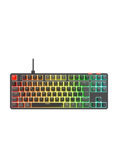 Yoru Tkl Siyah/gri Type-c Bağlantılı Outemu Red Swich Q Mekanik Gaming Oyuncu Klavye Rgb