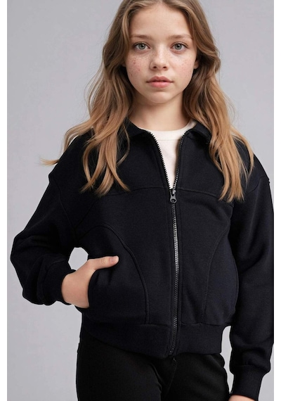 Defacto Fermualı Sweatshirt Kız Çocuk G6822a826spbk81 Siyah-bk81