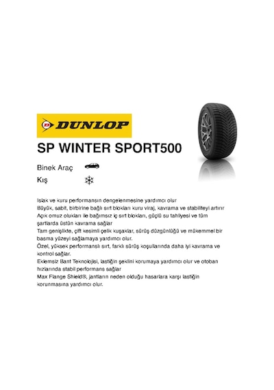 Dunlop 175/65 R14 82T Sp Winter Sport 500 Dunlop Kış Lastiği