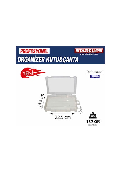 Plastik Bölmeli Çanta Organizer Tek Bölme