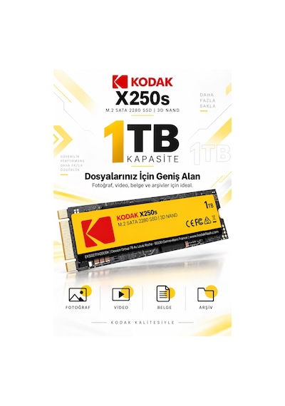 X250s 1tb M.2 Sata 2280 Ssd 520 Mb/s Okuma 500 Mb/s Yazma Hızlı Ssd