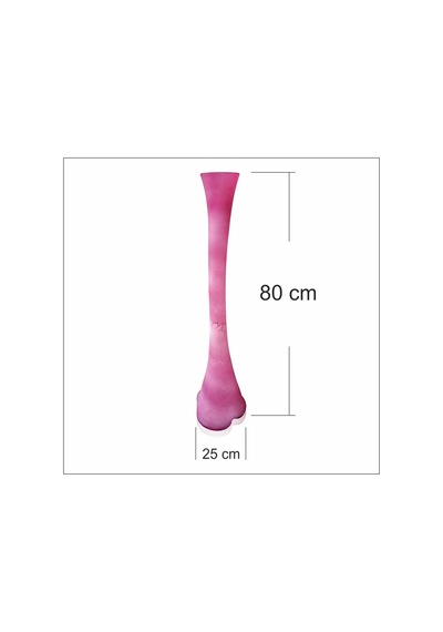 Uzun Derin Çatlatma Fuşya Pembe Renkli Su Geçirmez Köşe 80cm Vazo