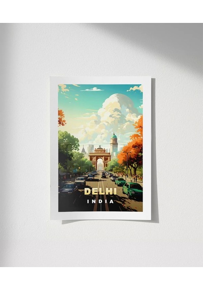 Çerçevesiz Poster Delhi'nin Renkli Yolları