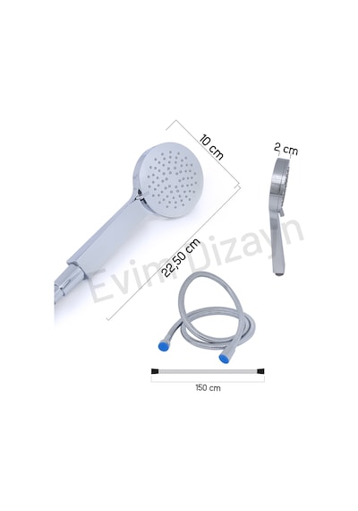 Aqua Bagno Smıle El Duşu - Duş Spirali Hortumu Set 2 Parça Krom