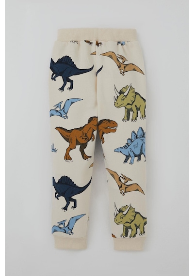 Breeze Erkek Çocuk Eşofman Takımı Kükreyen Güçlü Dinozorlar Desenli 1.5-5 Yaş, Krem