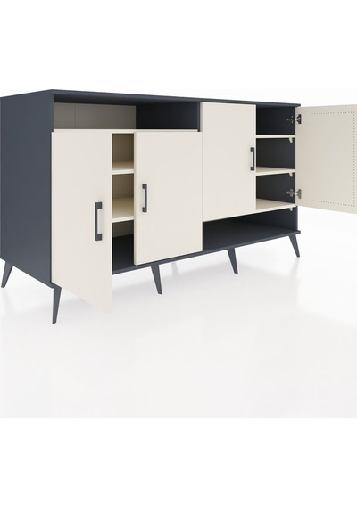 Kronos Konsol 6 Raflı 4 Kapaklı 176x59x99 Antrasit-aytaşı Aytası/aytası - Antrasıt